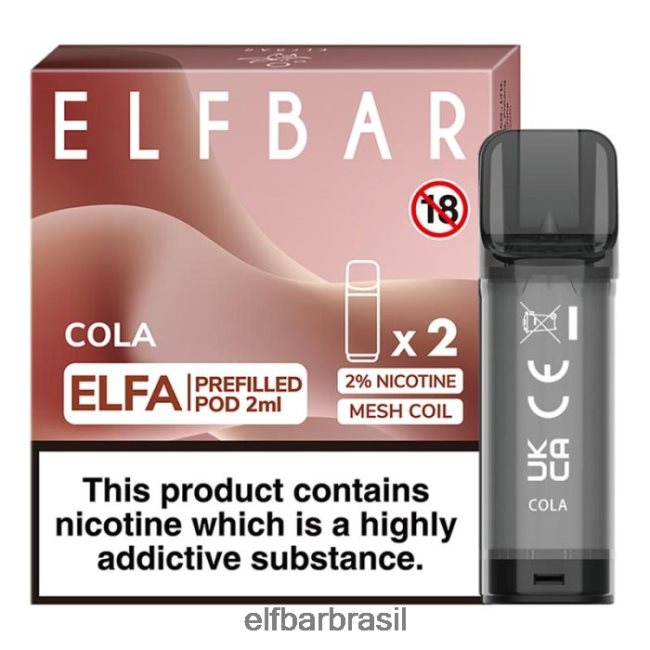 cápsula pré-cheia elfbar elfa - 2ml - 20mg (2 embalagens) J6BBBF109 Cola