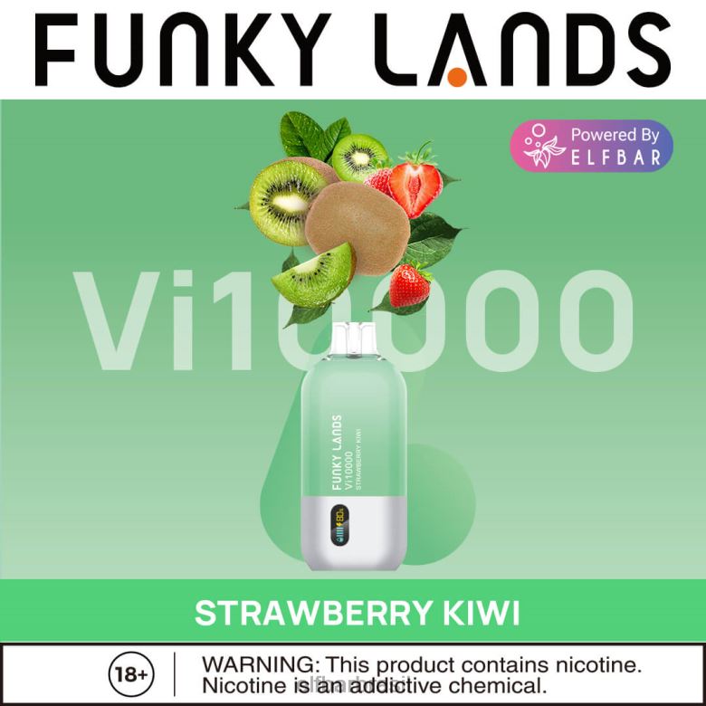 ELFBAR Funky Lands vape descartável vi10000 puffs 4TDFF161 kiwi morango